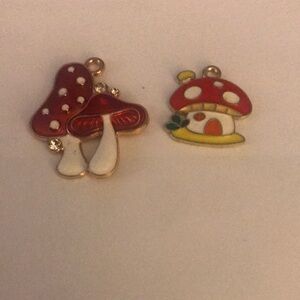 Kids Red Mushroom Charm Pendant - Cute Enamel Mushroom Accessory
